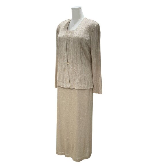 RM Richards Gold Glitter Formal Skirt Suit Set Mother Of Bride Evening Dress 2PC - Picture 5 of 10